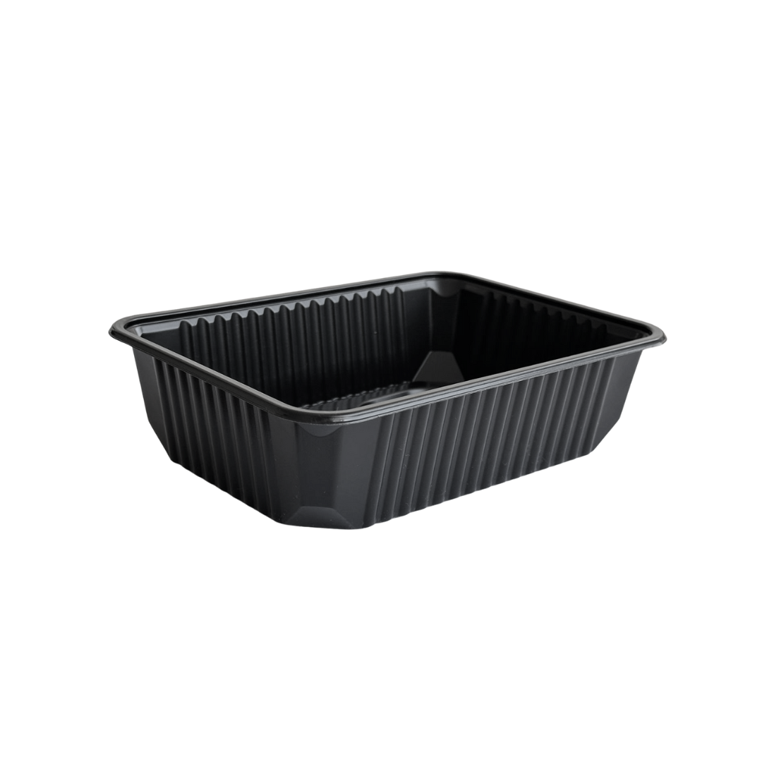 Caserole negre cu capac transprent inclus, 750 ml, 17.3 x 12.9 x 4.2 cm, 50 buc/set