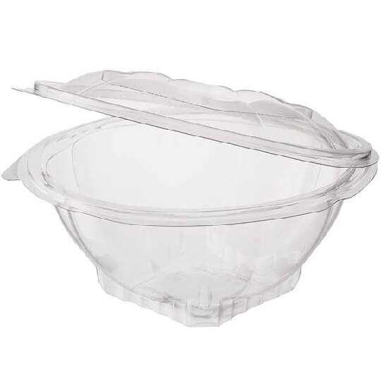 Caserole plastic rotunde pentru salata cu capac atasat cu sigiliu