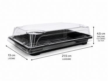 Caserole sushi negre MARI cu capac transparent