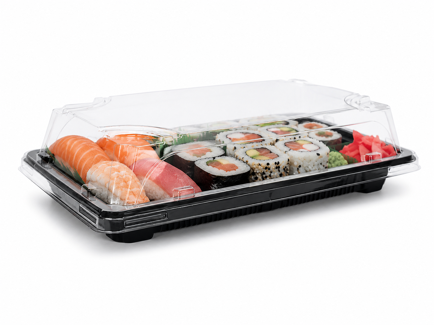 Caserole sushi negre MARI cu capac transparent