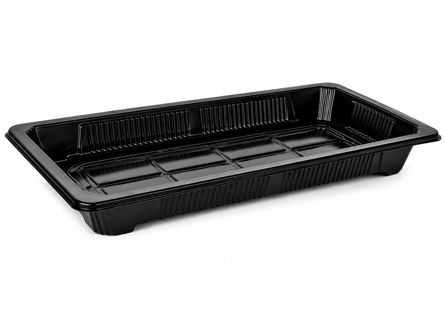 Caserole sushi negre MEDII cu capac transparent