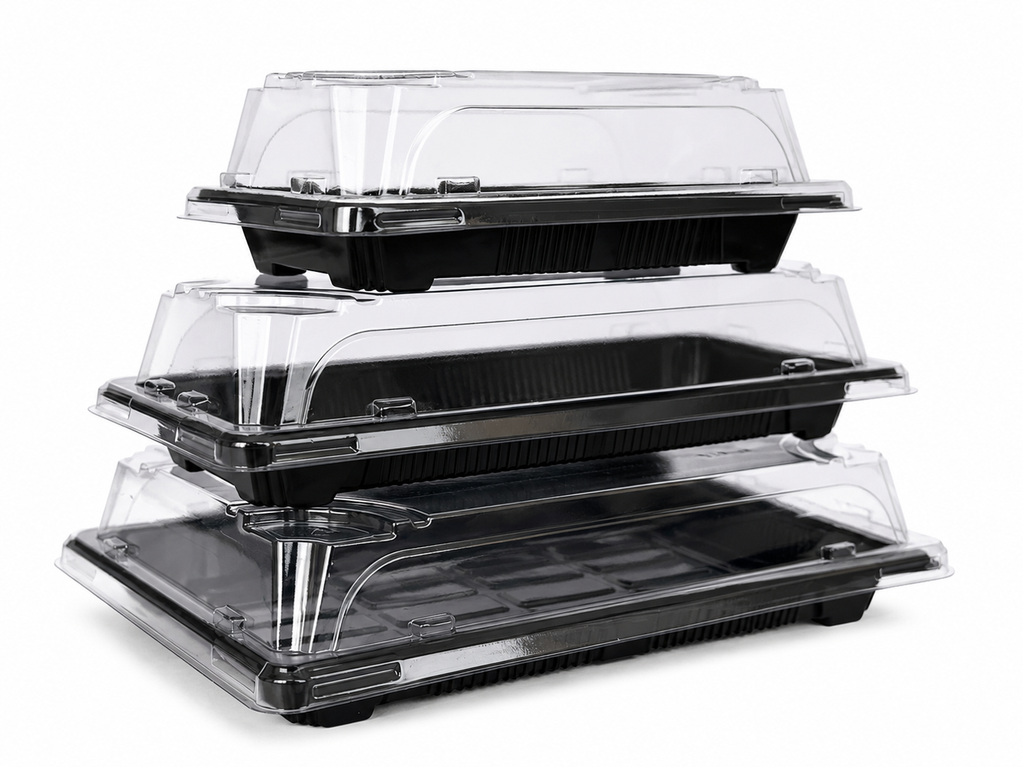 Caserole sushi negre din plastic pp