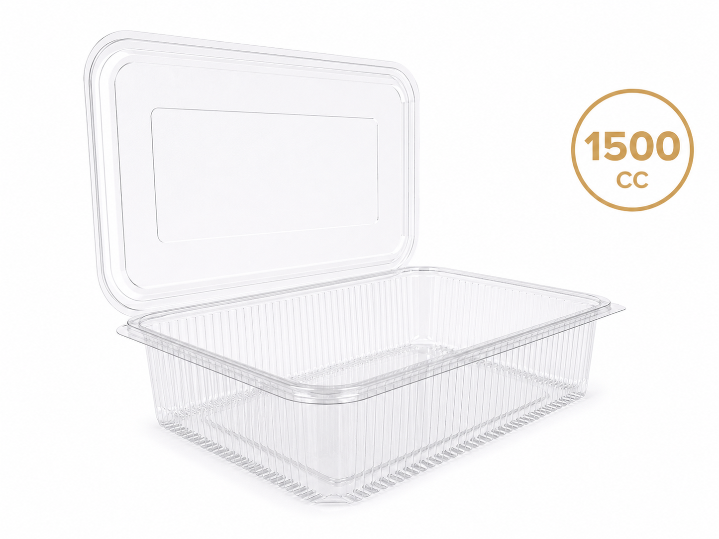 Caserole transparente GROASE cu capac atasat PET 1500 cc