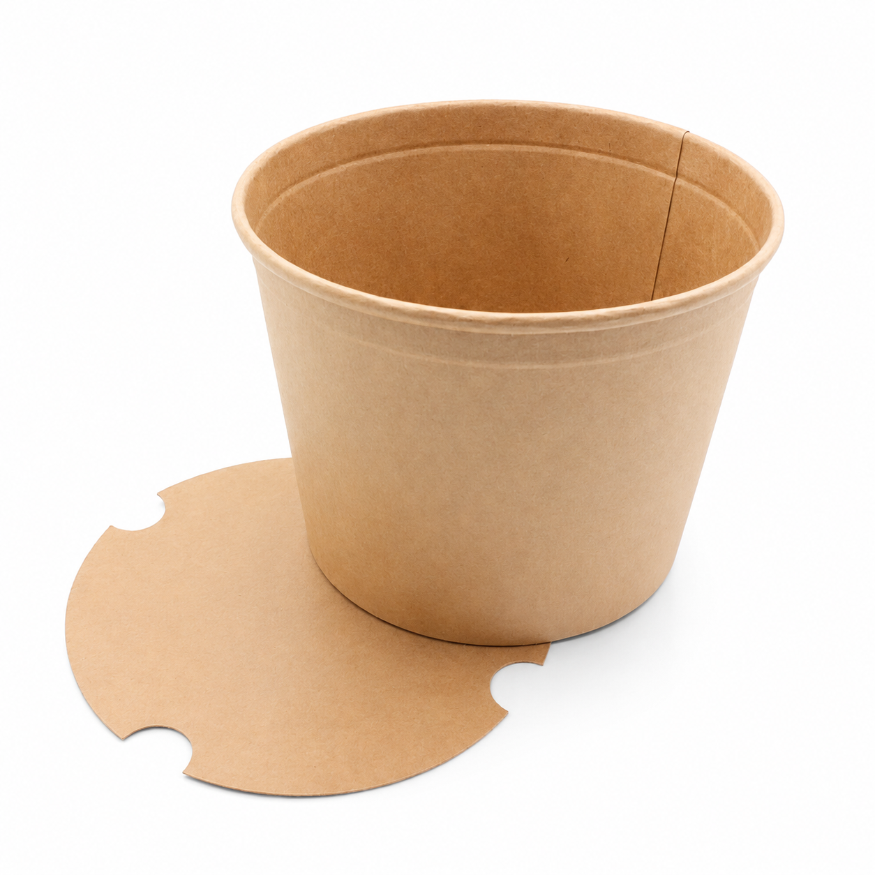 Galetusa / bucket din carton natur, 60 oz (aprox. 1700 gr), capac inclus, 50 buc/set
