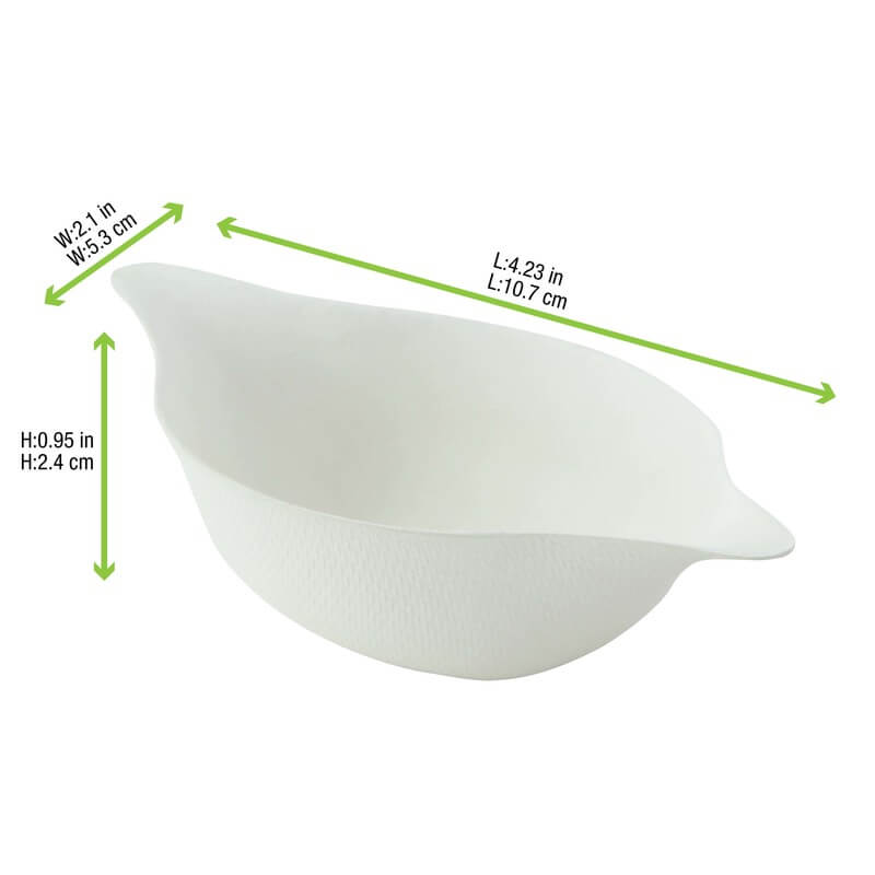 Cupe aperitiv albe Diamond din treste de zahar, No Plastic, 45 ml, 30 buc/set