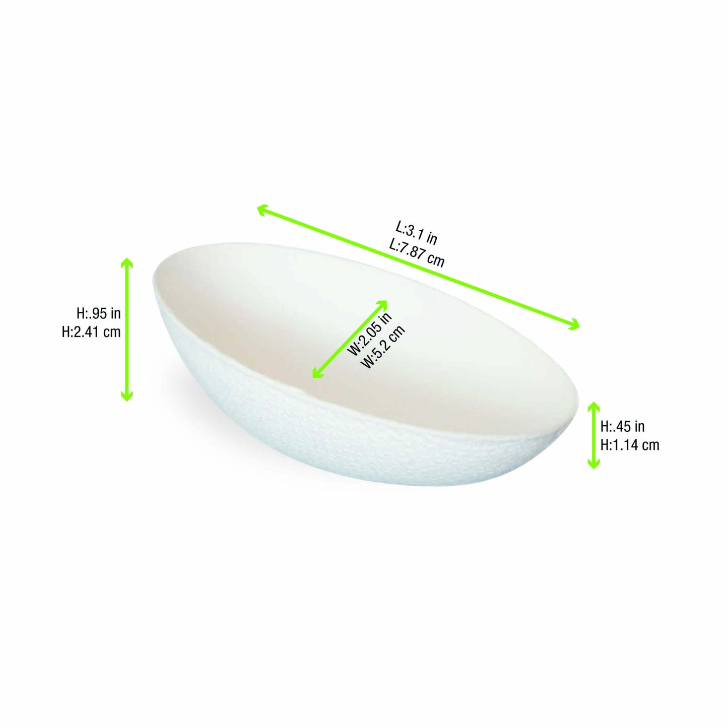 Cupe aperitiv albe Ou din trestie de zahar, NO Plastic, 30 ml, 30 buc/set
