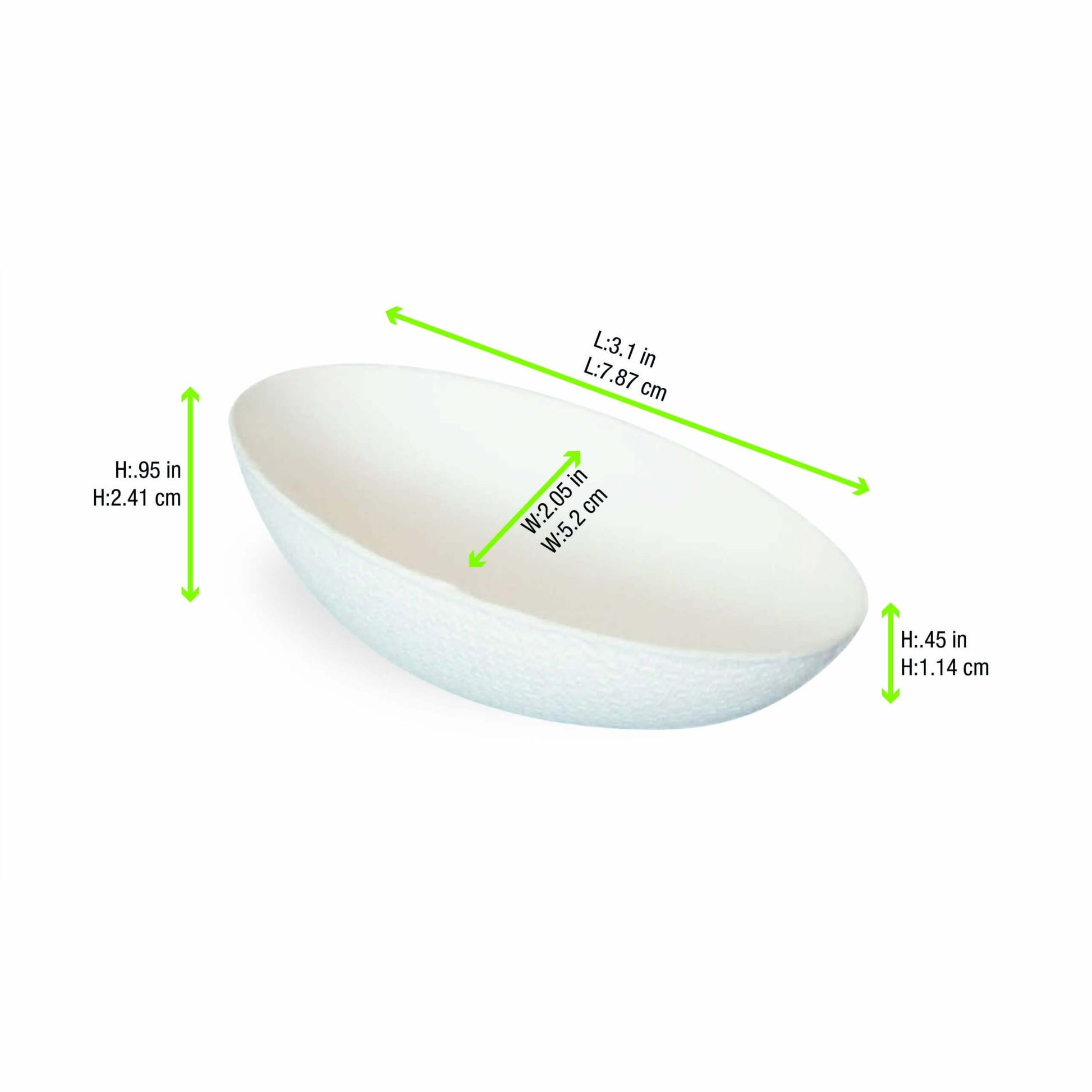 Cupe aperitiv albe Ou din trestie de zahar, NO Plastic, 30 ml, 30 buc/set