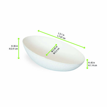 Cupe aperitiv albe Ou din trestie de zahar, NO Plastic, 30 ml, 30 buc/set