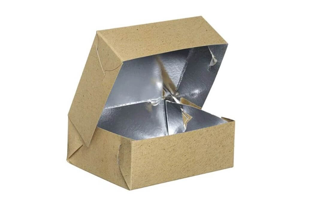 Cutii carton grill cu aluminiu pe interior pentru catering, kraft, 19 x 14 x 8 cm, 10 kg/set