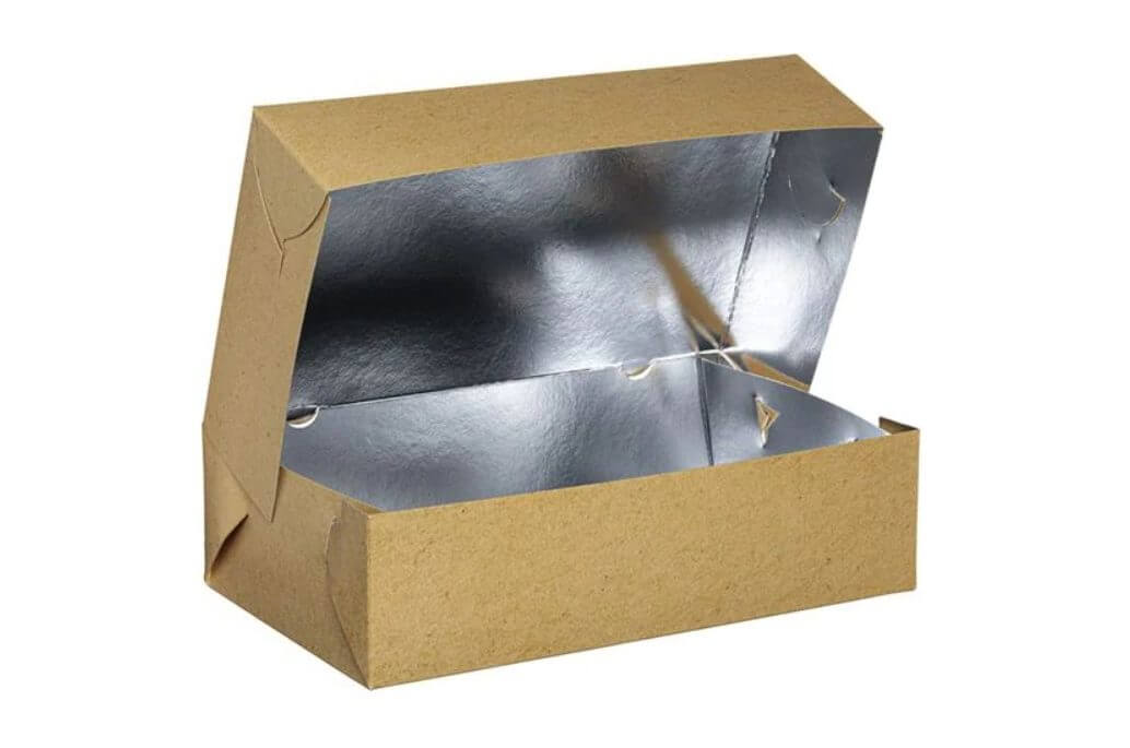 Cutii carton grill cu aluminiu pe interior pentru catering, kraft, 29 x 17 x 8 cm, 10 kg/set