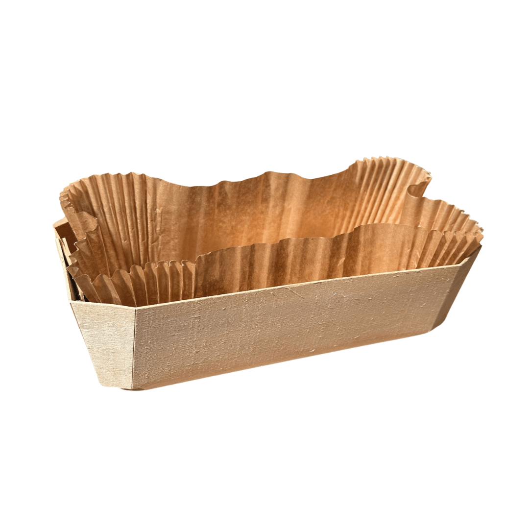 Forma lemn cozonac cu chesa termorezistenta, 250 x 115 x 75 mm, 100 buc/set