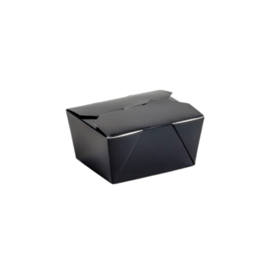 Cutii carton negre meniu catering, 600 ml, 110 x 90 x H65 mm, 50 buc/set
