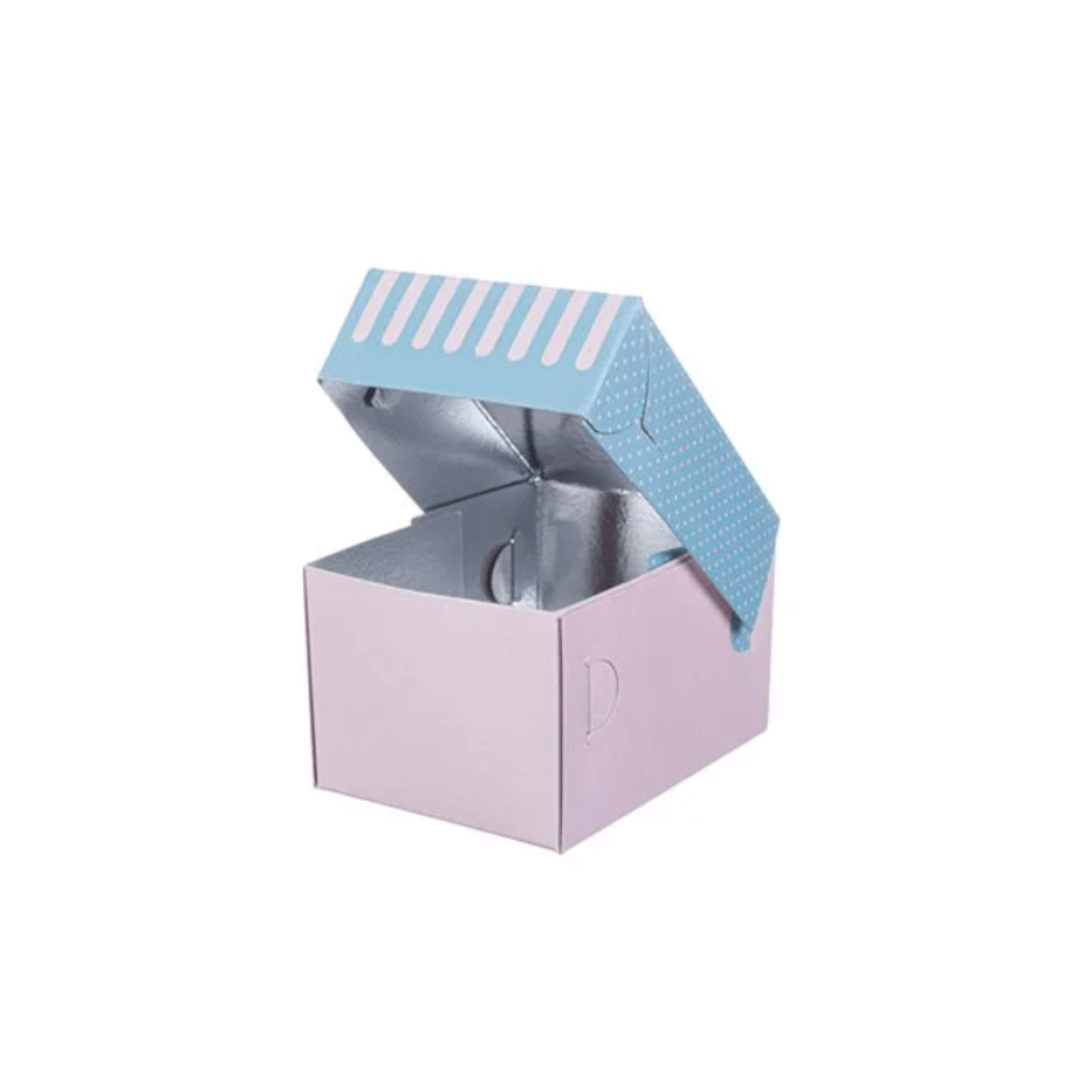 Cutii carton prajituri cu aluminiu la interior 13 x 10 x H 8 cm, 10 kg/set