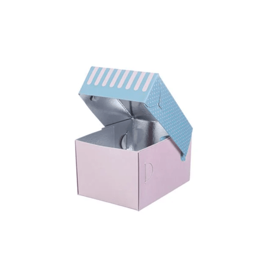Cutii carton prajituri cu aluminiu la interior 13 x 10 x H 8 cm, 10 kg/set