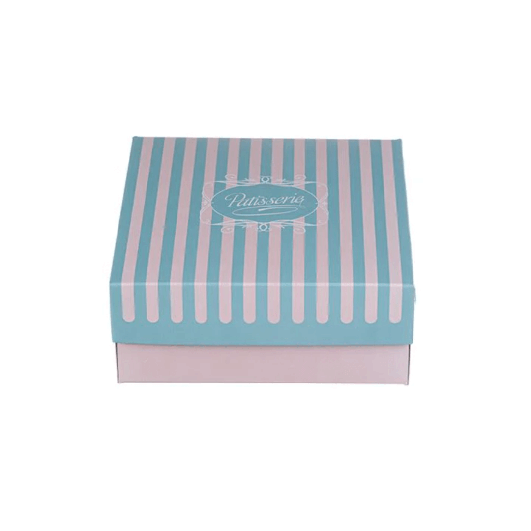 Cutii carton prajituri cu aluminiu la interior 19 x 19 x H 8 cm, 10 kg/set
