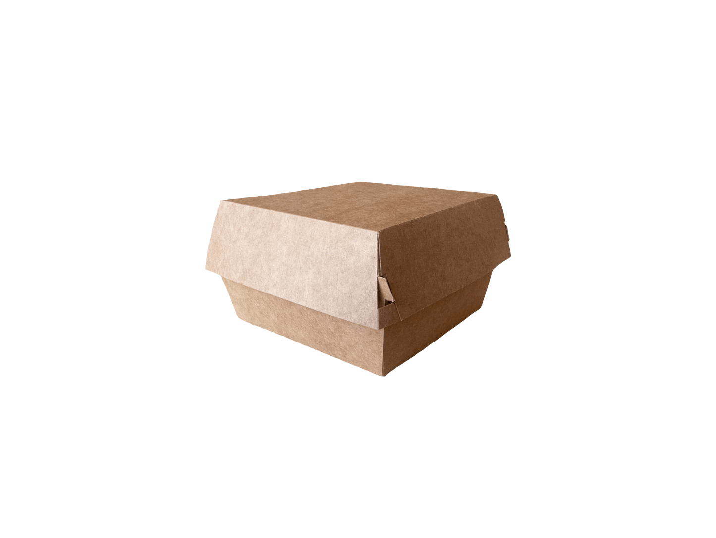 Cutii carton kraft medii GROASE pentru hamburger cu capac atasat
