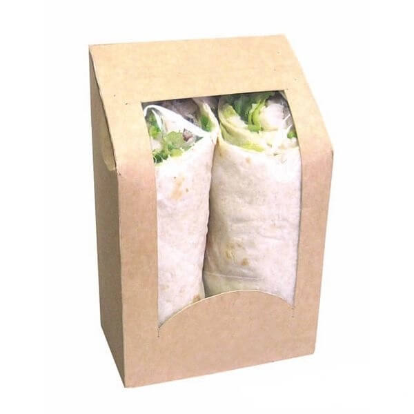 Cutii carton natur pentru ambalat wrap, cu fereastra, 50 buc/set