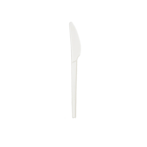 Cutite albe compostabile, 165 mm, 100 buc/set