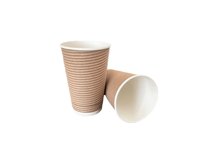 Pahare de carton kraft cu perete dublu 16 oz