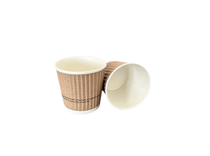 Pahare de carton kraft cu perete dublu 4 oz