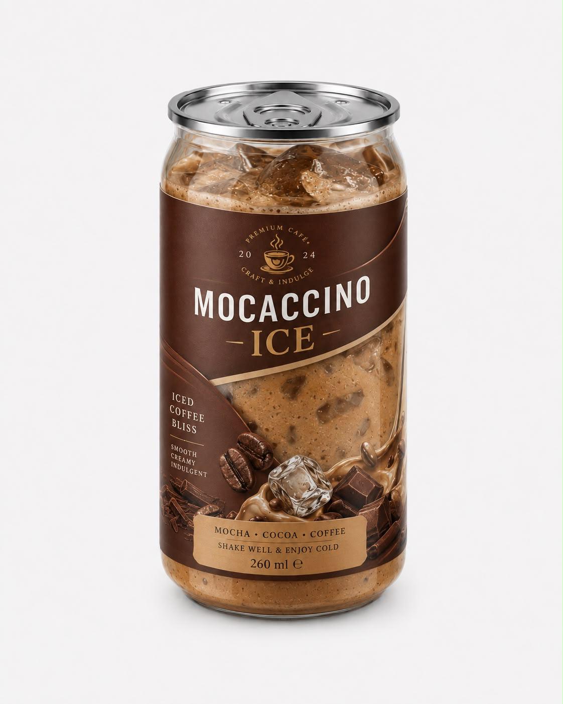 Doza PET transparenta mocaccino