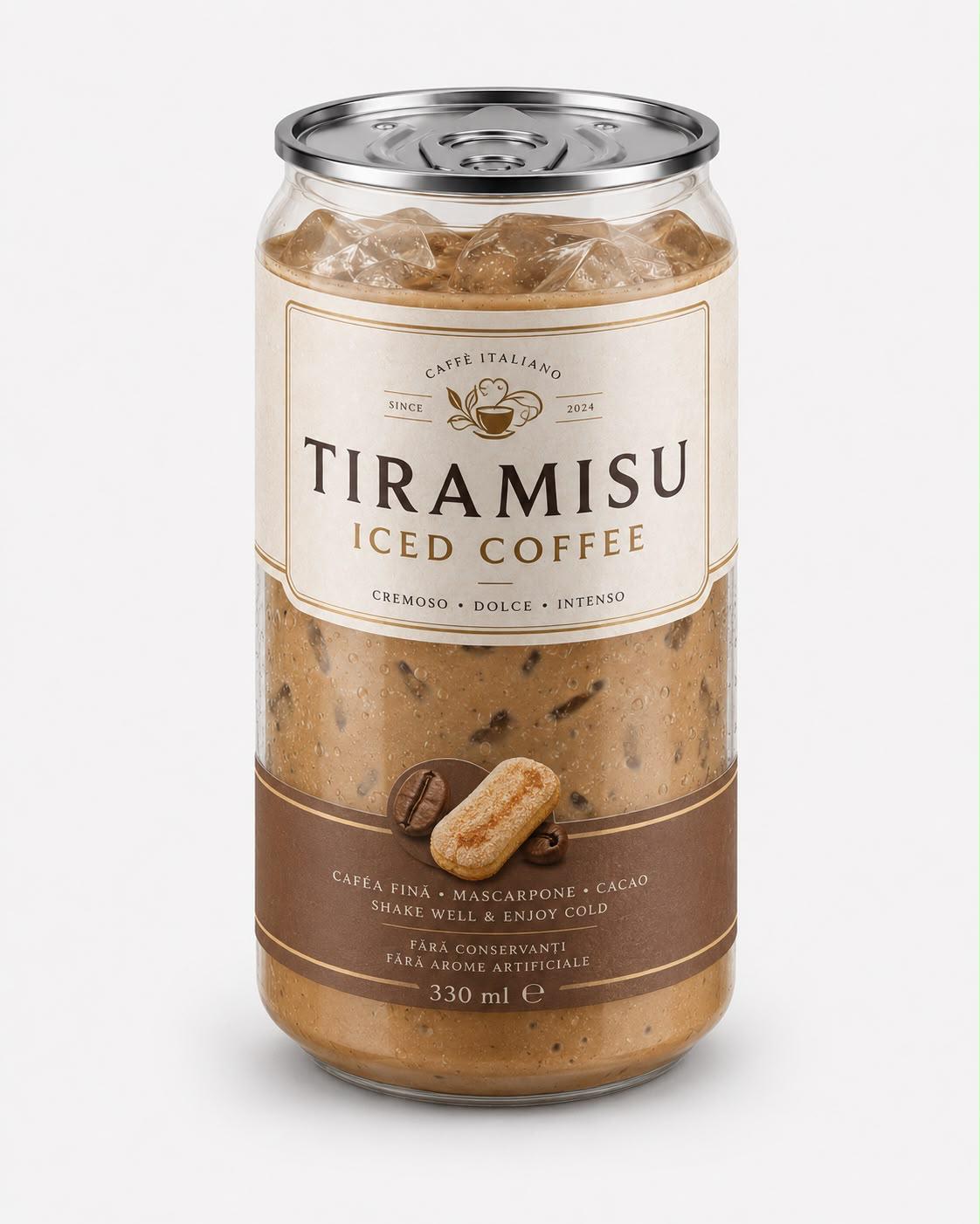 Doza PET transparenta tiramisu