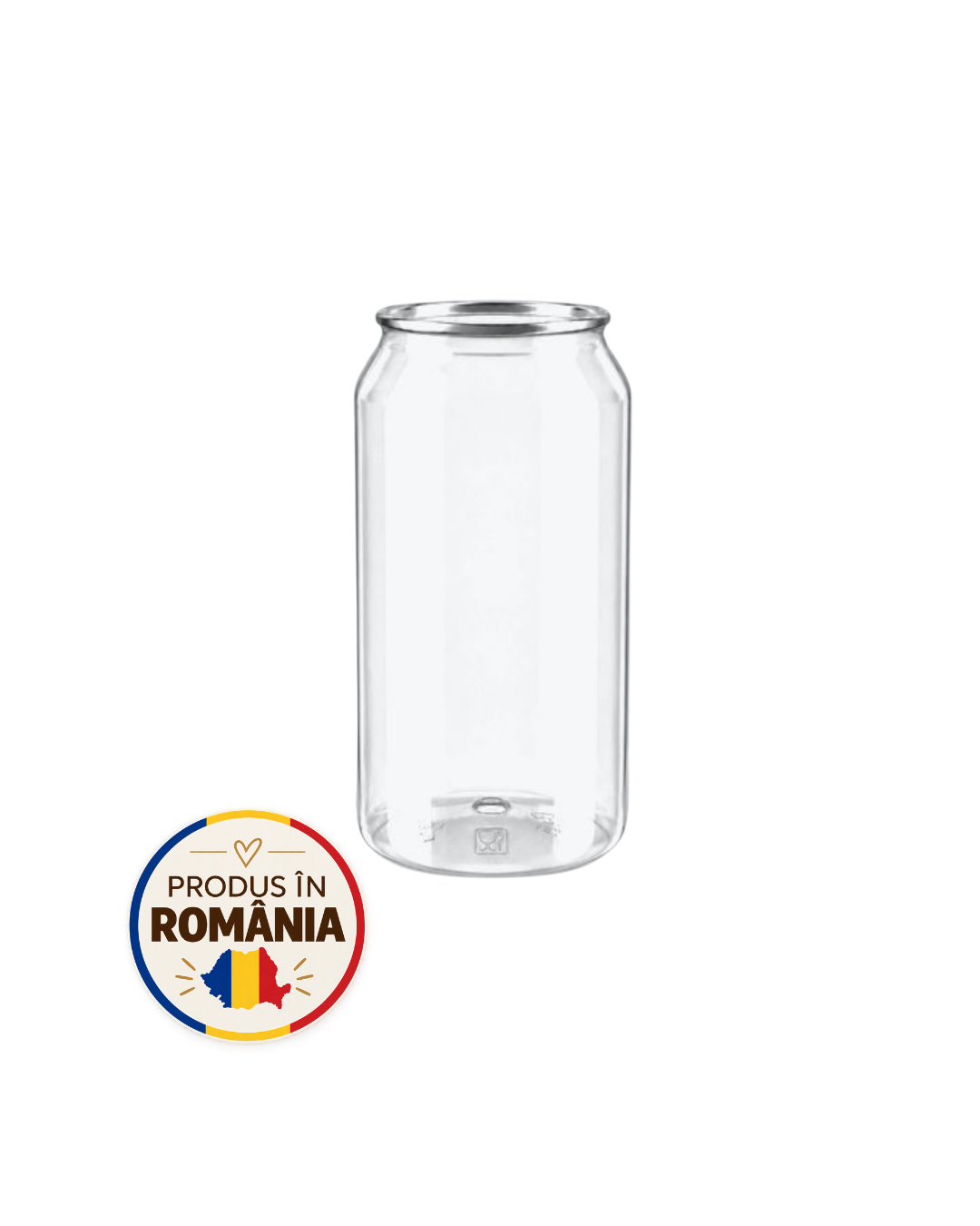 Doze PET transparente 300 ml, diam 64 mm, #202, capac aluminiu separat, 165 buc/set