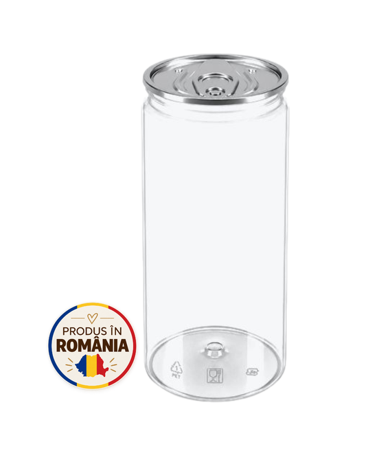 Doze PET transparente 600 ml, 90 buc/set, #211, diam 68 mm