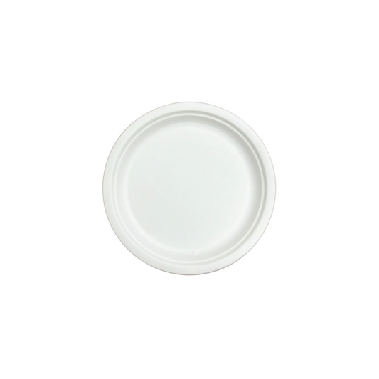 Farfurii BIO rotunde albe, diametru 18 cm, 50 buc/set
