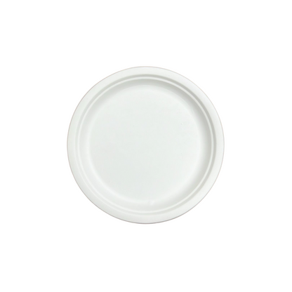 Farfurii BIO rotunde albe, diametru 26 cm, 50 buc/set