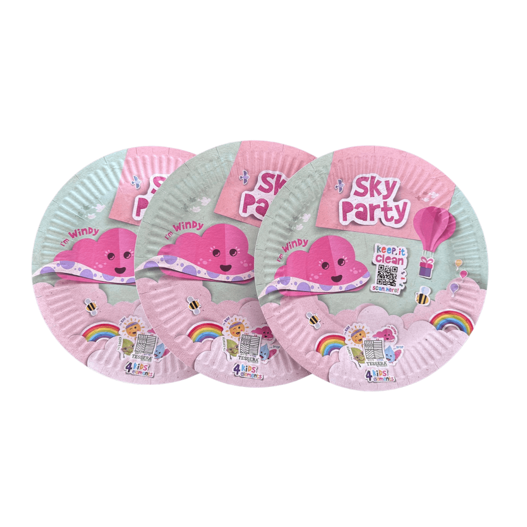 Farfurii carton rotunde COLOR Party Sky, 23 cm, 8 buc/set ACCESORII PETRECERE