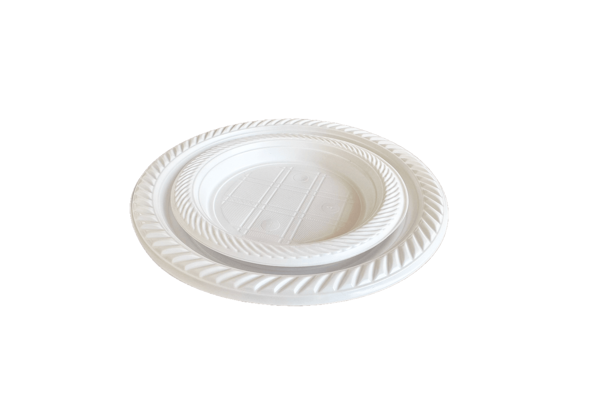 Farfurii plastic albe rotunde