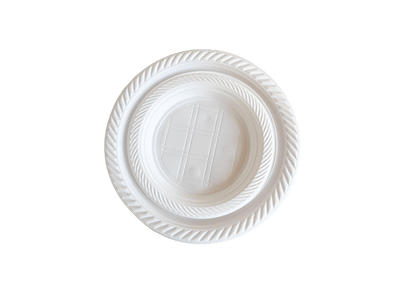 Farfurii plastic albe rotunde desert si felul 2