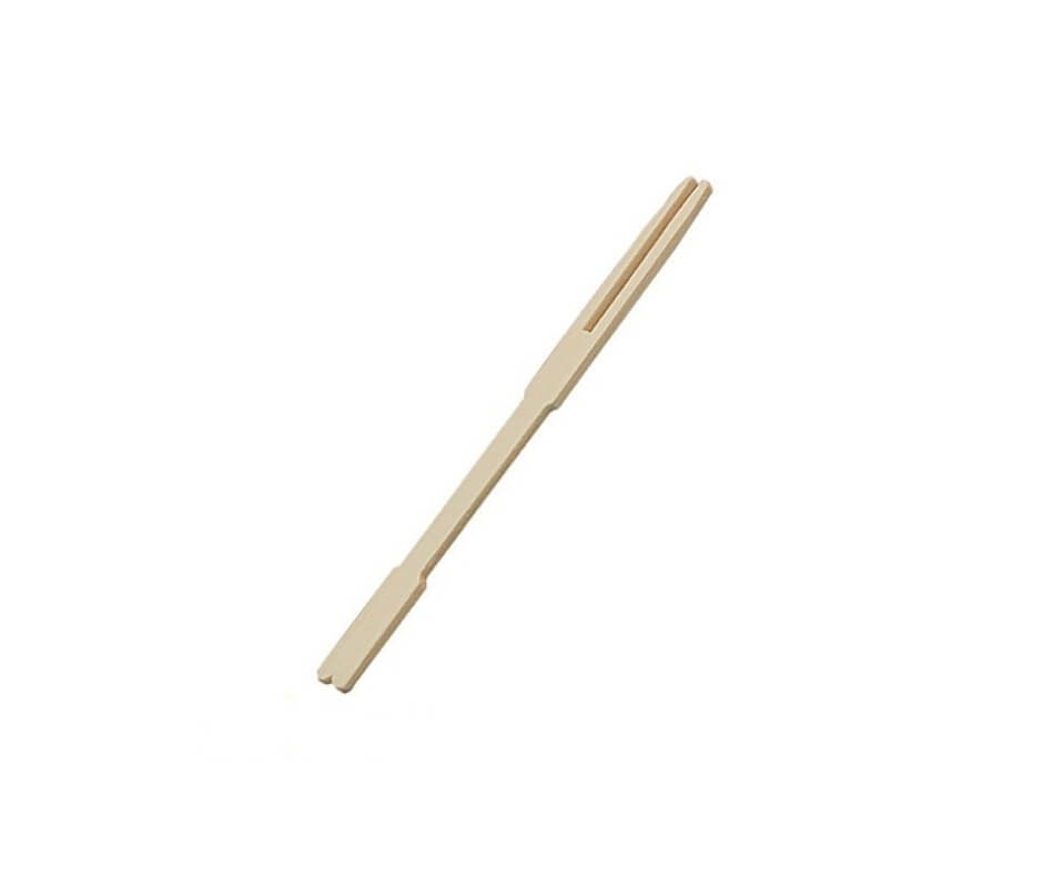 Furculite catering bambus pentru cocktail 90 mm, 100 buc/set