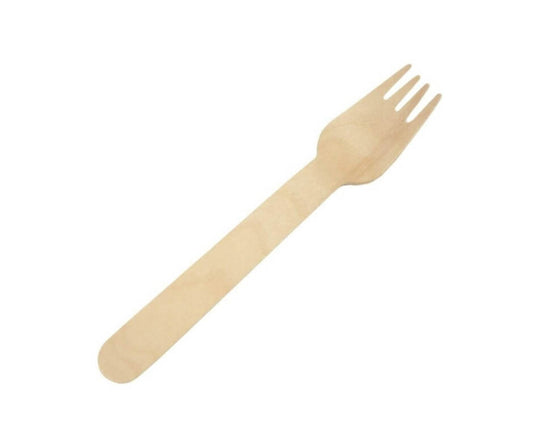 Furculita lemn pentru meniurile de catering/ street food 158 mm, 100 buc/set