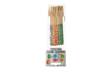 Furculite lemn party copii set 8 bucati