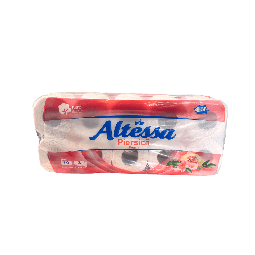 Hartie igienica alba piersica 3 str, 110 foi, 10 role/set