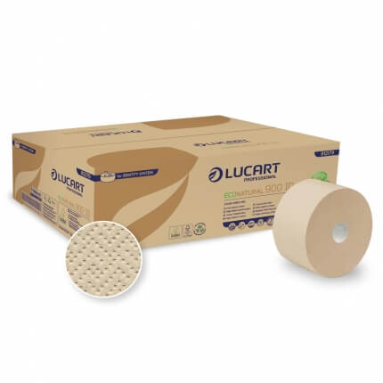 Hartie igienica Lucart EcoNatural cu sistem auto-cut, 2 straturi, 12 buc/bax – 812179 minijumbo