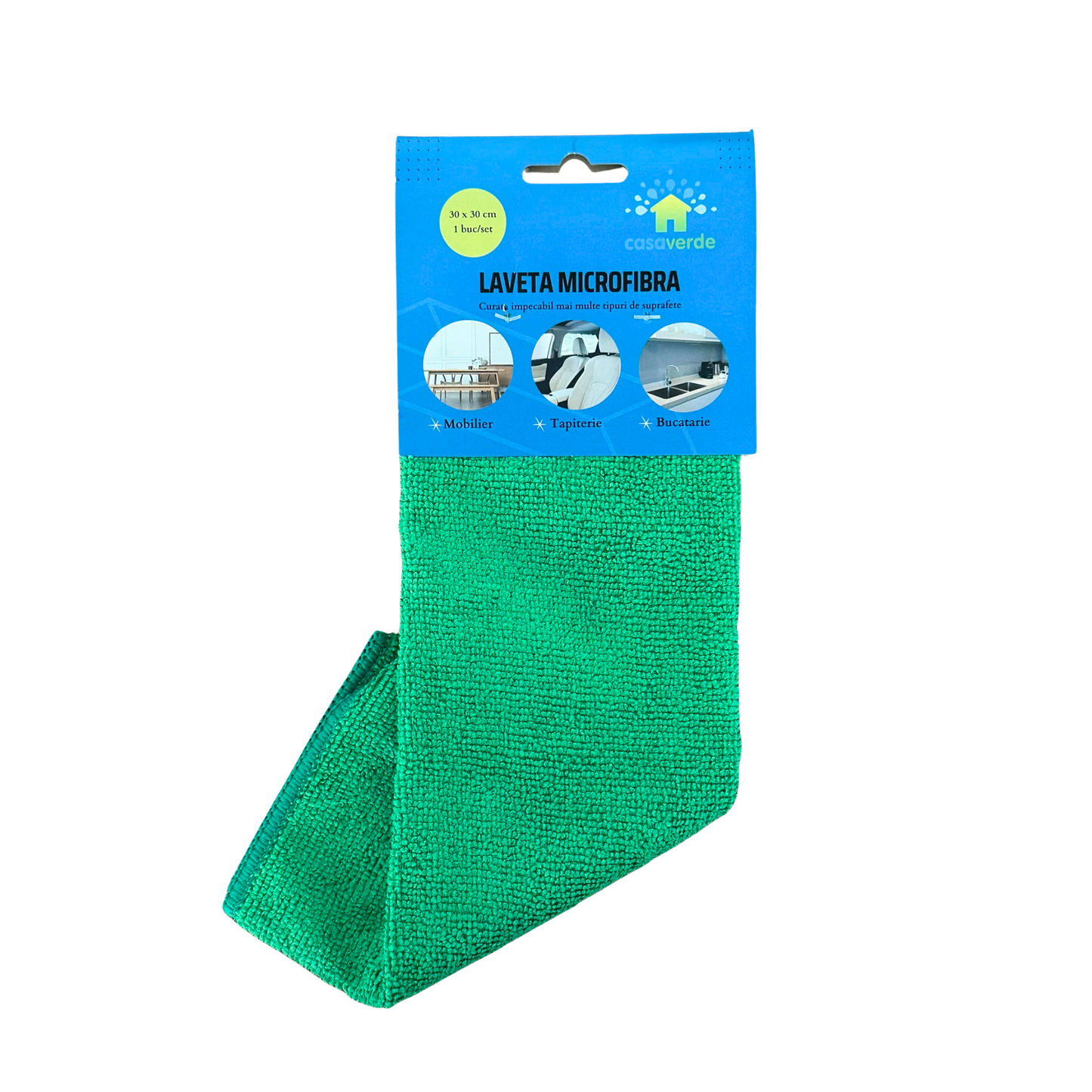 Lavete 30 x 30 cm cu eticheta carton verde