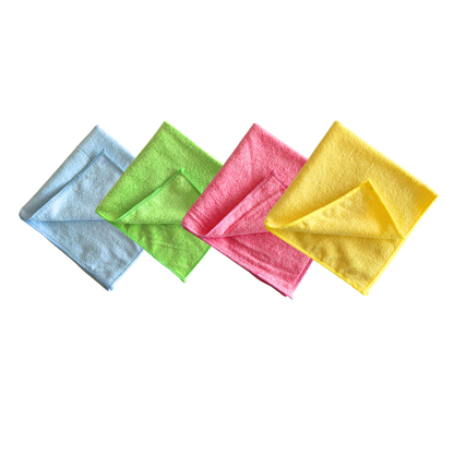 Lavete microfibra 40 x 40 cm, 4 culori, vrac in punga transparenta, 10 buc/set