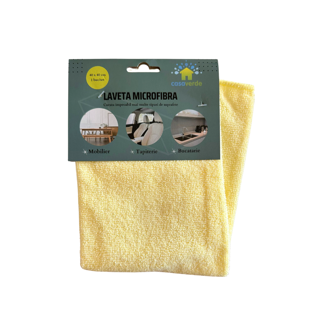 Lavete microfibra 40 x 40 cm, eticheta carton galben