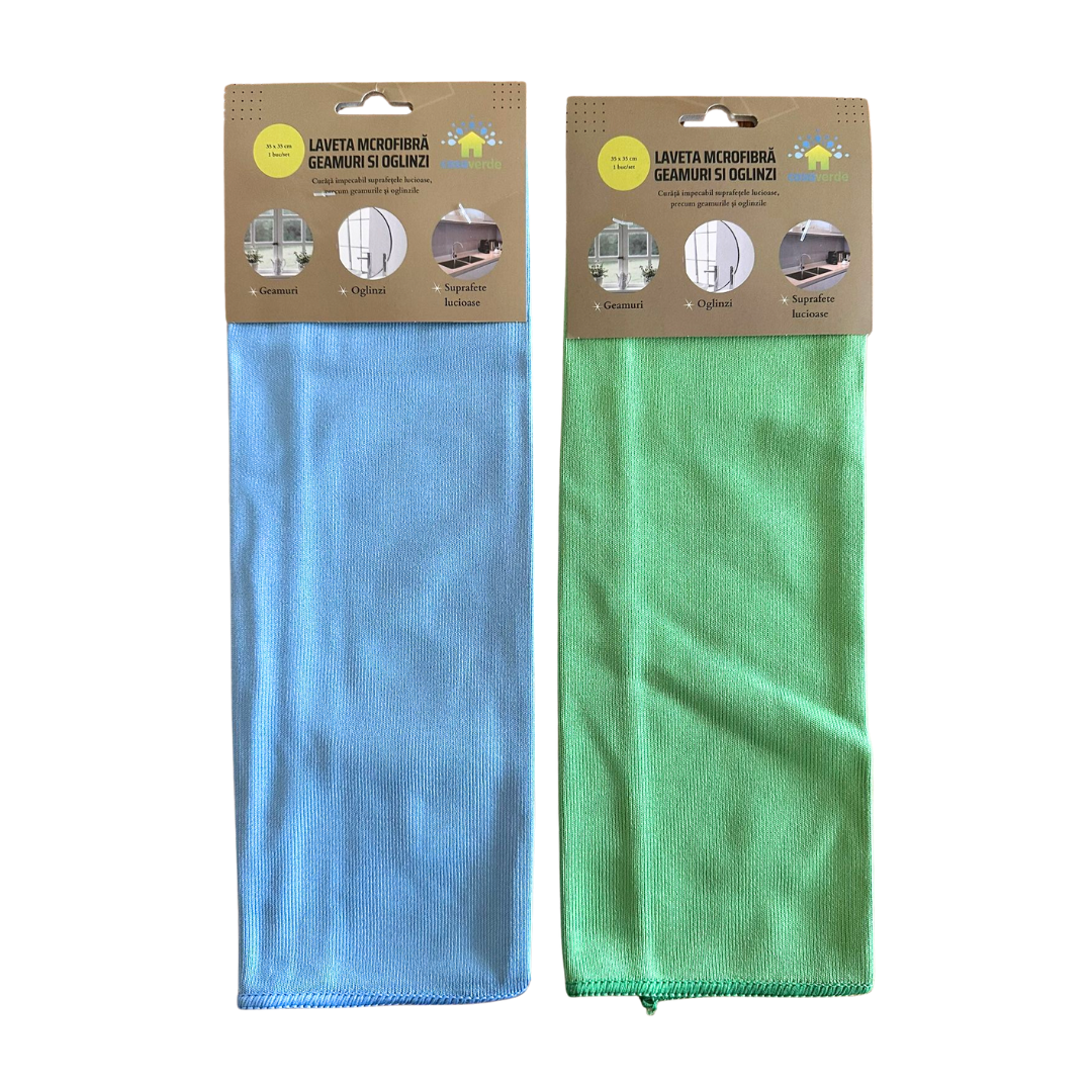 Lavete microfibra pentru geam 35 x 35 cm, 1 buc/set