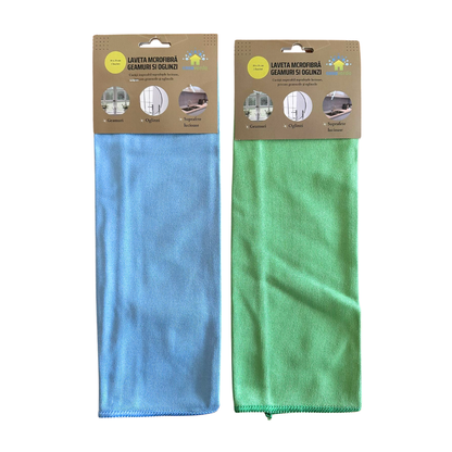 Lavete microfibra pentru geam 35 x 35 cm, 1 buc/set