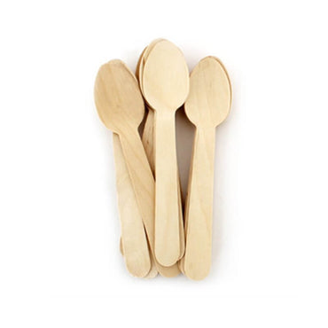 Lingurite din lemn pentru cafea sau deserturi, 110 mm, 100 buc/set