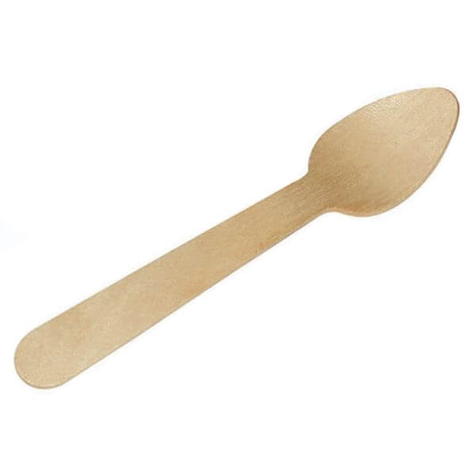 Lingurite din lemn pentru cafea sau deserturi, 110 mm, 100 buc/set