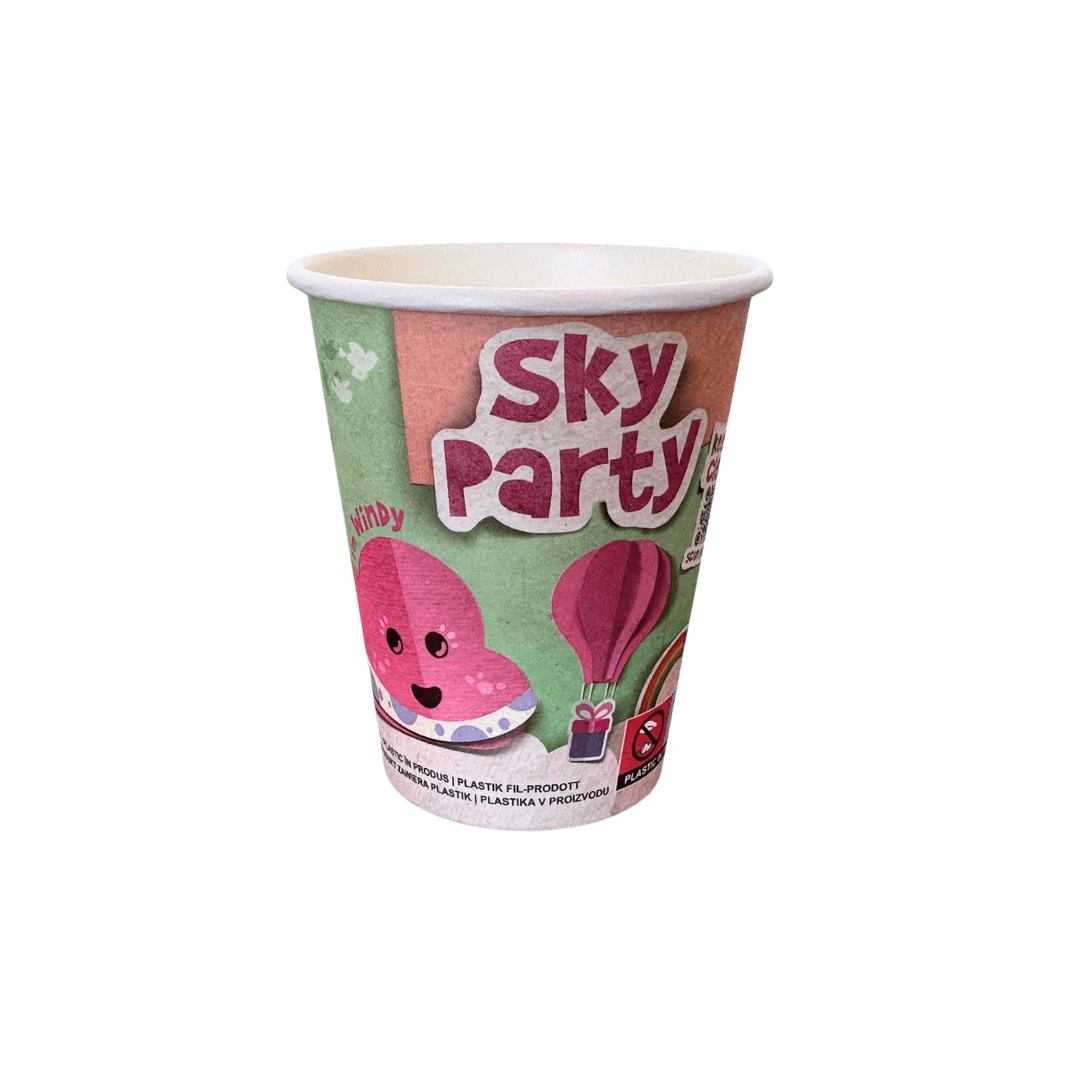 Pahar de carton Party Sky, 8 oz (237 ml), 8 buc/set