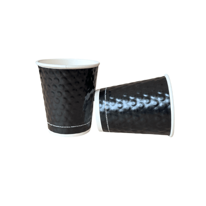 Pahare de carton negre cu perete dublu 8 oz