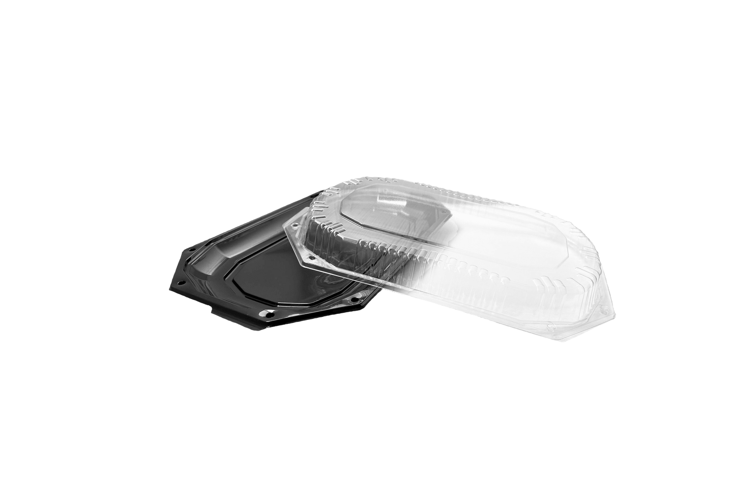 Platouri negre mari cu capac transparent inclus 43 X 29 CM