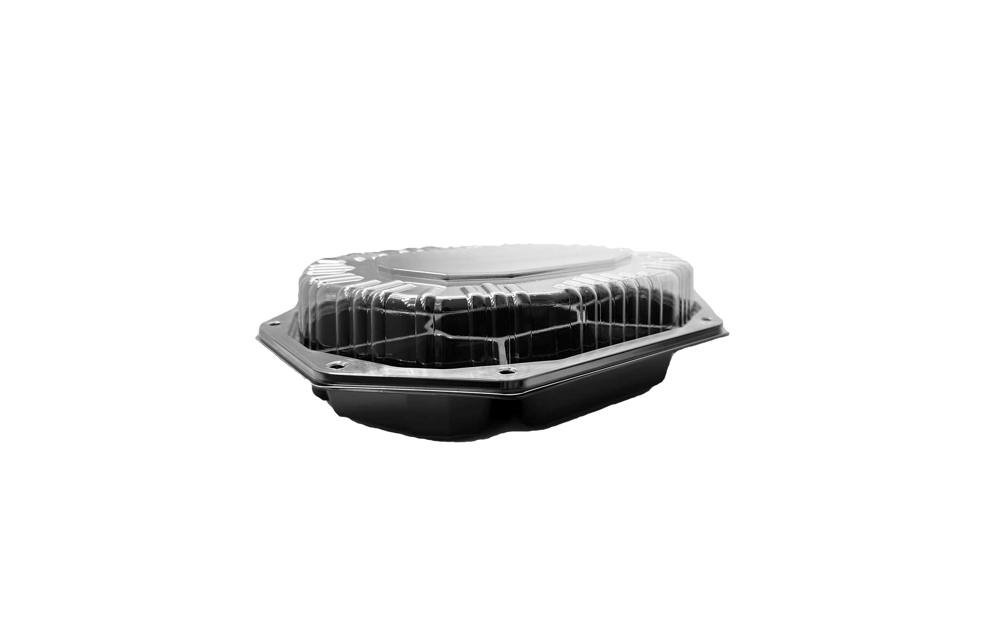 Platouri negre medii cu capac transparent,  32 x 24 cm,50 buc/set