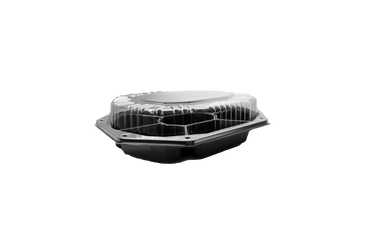 Platouri negre medii cu capac transparent,  32 x 24 cm,50 buc/set